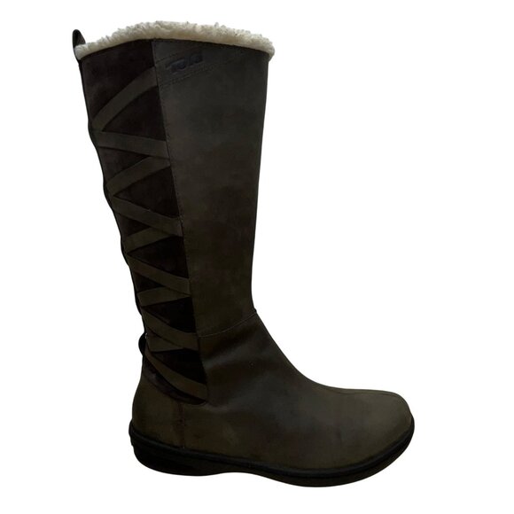 Teva Women’s Turkish Coffee Leather Waterproof Figueroa Winter Boots Size 10 - Picture 1 of 11